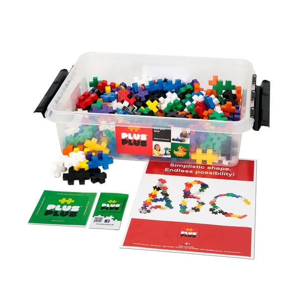 slide 2 of 3, Plus-Plus Building Blocks Big Basic Mix, 200-Piece Tub Multi - Kids