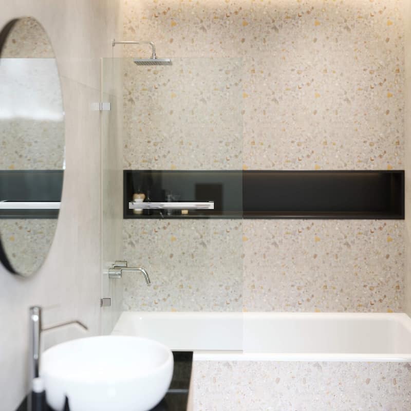Fine Fixtures Tub Door Pivot Frameless Tempered Glass
