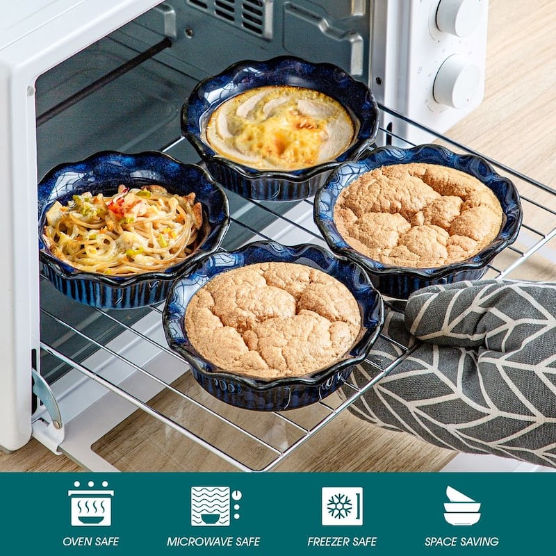 vancasso 6-Piece 5.5'' Corrugated Edge Mini Pie Pans Set(9 Ounce)