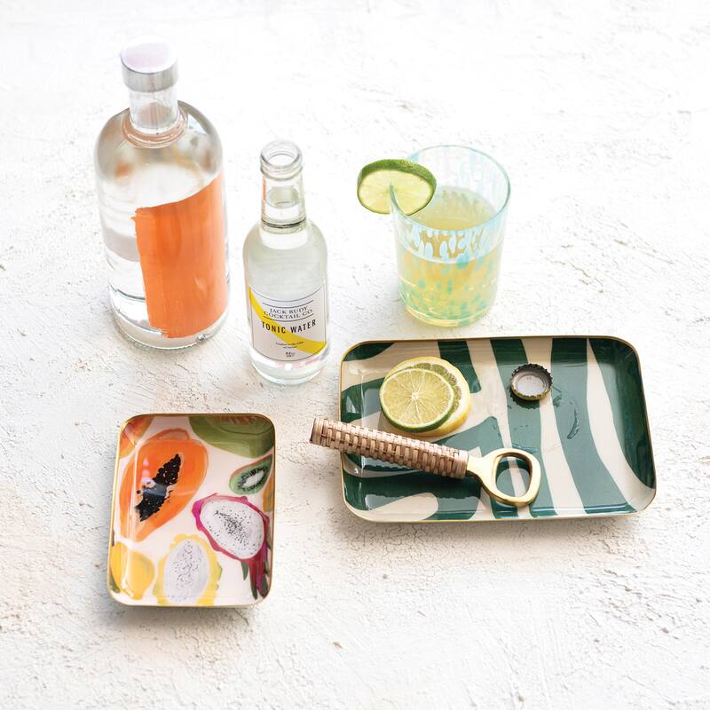 Abstract Enameled Metal Trays