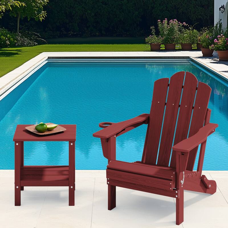 Outdoor HDPE Classic Double-Layer Adirondack Side Table
