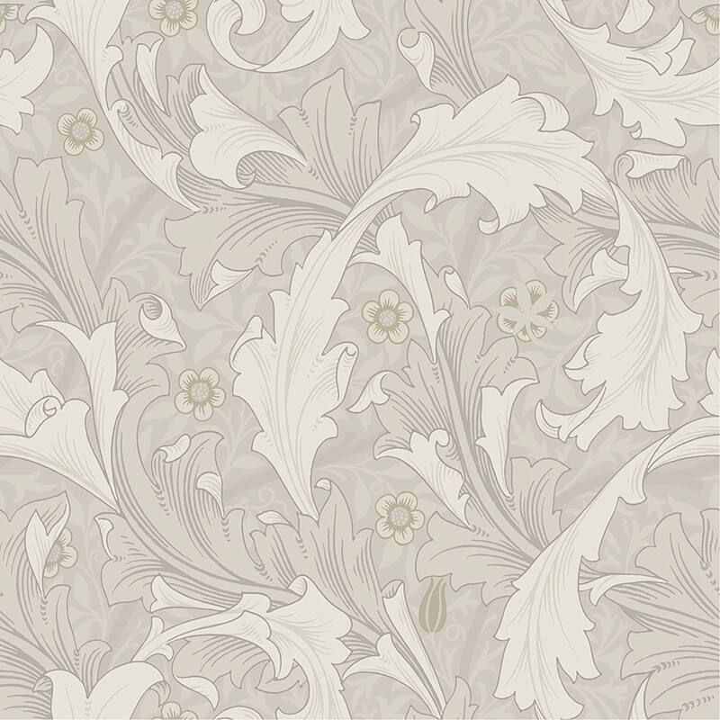 A-Street Prints Granville White Leafy Vine Wallpaper