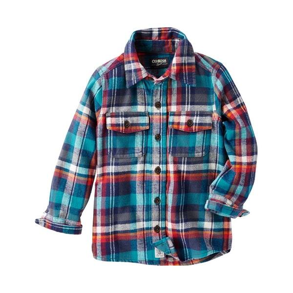 Oshkosh B Gosh Baby Boys 2 Pocket Flannel Shirt 12 Months Overstock 17405196