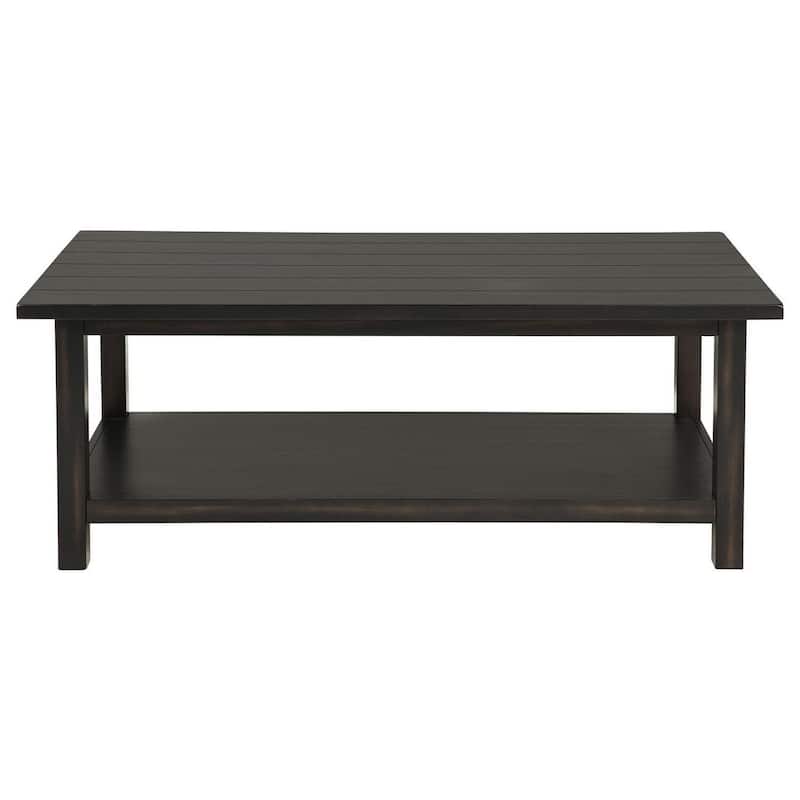 Ayne Coffee Table, 1 Bottom Shelf, Classic Black Wood Frame, 47 Inch