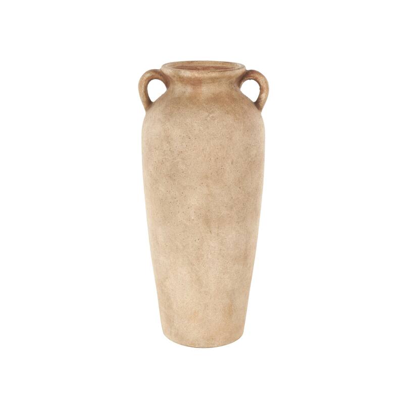 Ceramic Antique Style Textured Vase with Handles - Copper or White - Roche River Decor