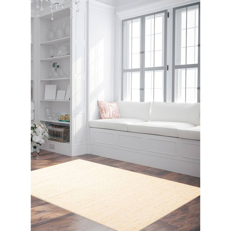ECARPETGALLERY Braid weave Sienna Cream Wool Rug - 5'3 x 8'2