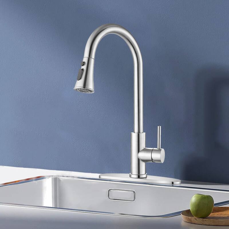 Topcraft Stainless Steel High Arc Pull Down Kitchen Faucet