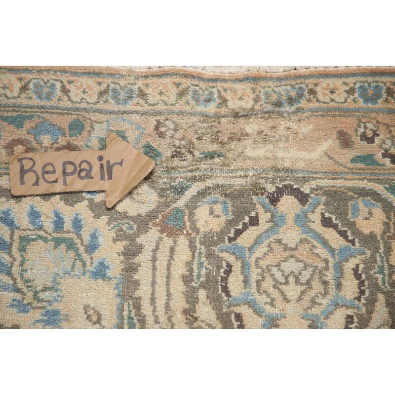 Hand Knotted Oriental 100% Wool Carpet Traditional Floral Peach Mashad Area Rug - 12' 10'' X 9' 10''