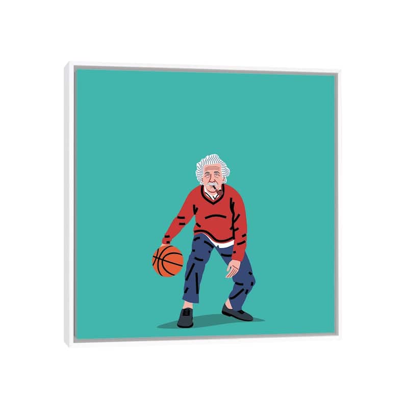 iCanvas "Balling Einstein" by Elad Shagrir Framed Canvas Print - White - 37x37