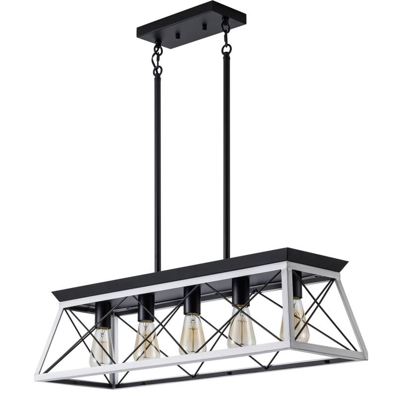 31.5in Dimmable 5-Light Farmhouse Chandeliers For Dining Room No Bulb
