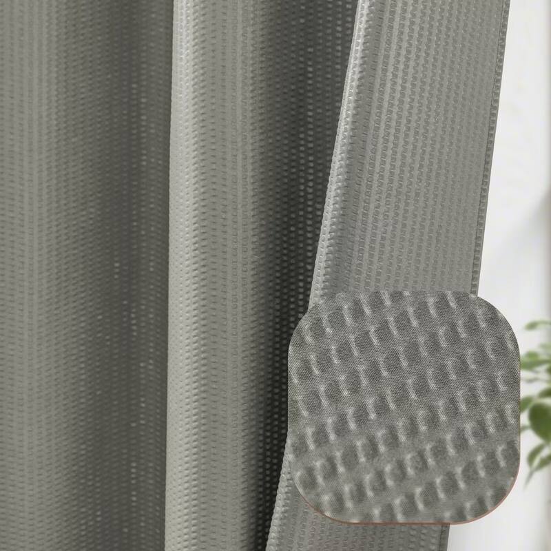 No Hook Embossed Shower Curtain with Snap-in Liner