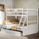 preview thumbnail 1 of 16, Twin over Full Bunk Bed with Storage, Maximized Space, Split Into 2 Beds, Versatility Galore, Solid Construction, White White