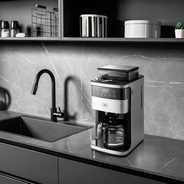 Melitta Aroma Fresh Plus 10-Cup Coffee Maker with Coffee Grinder - Black