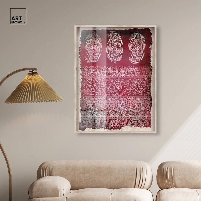 Burgundy Stamps Shadowbox by Art Remedy