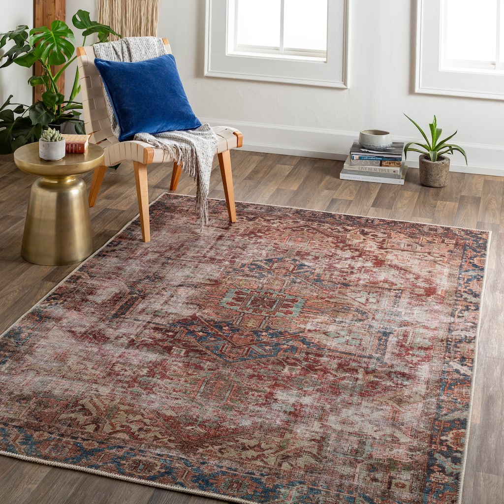 Livabliss Rajga Traditional Medallion Washable Area Rug