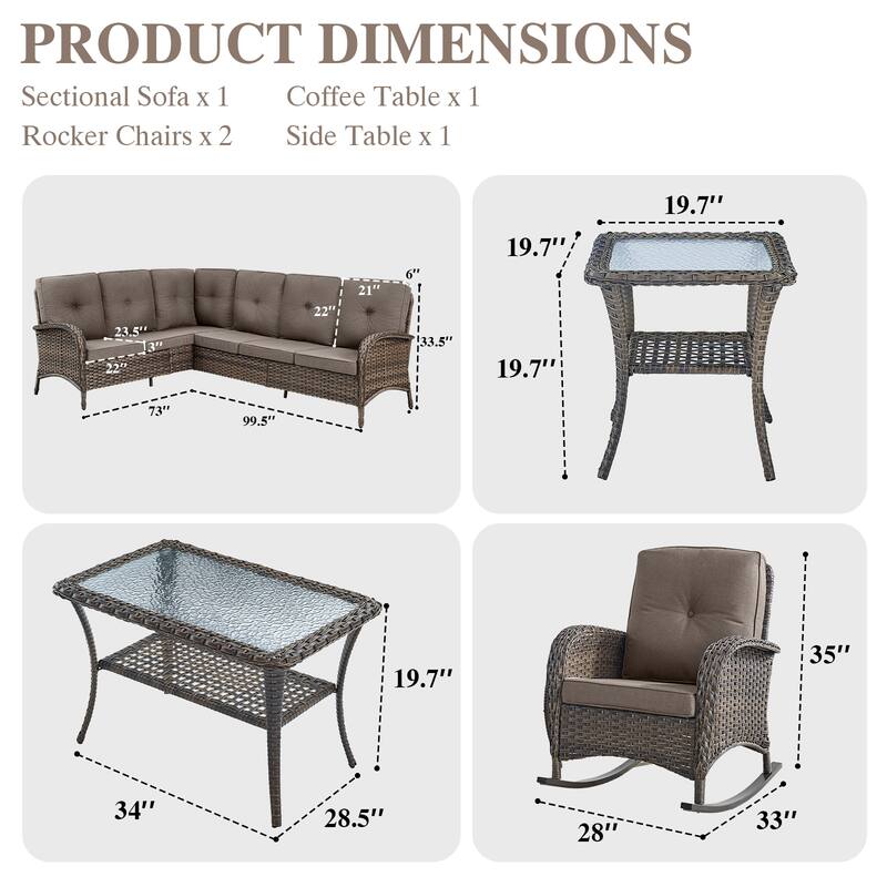 Outdoor Conversation Sofa Rocker Chair Table
