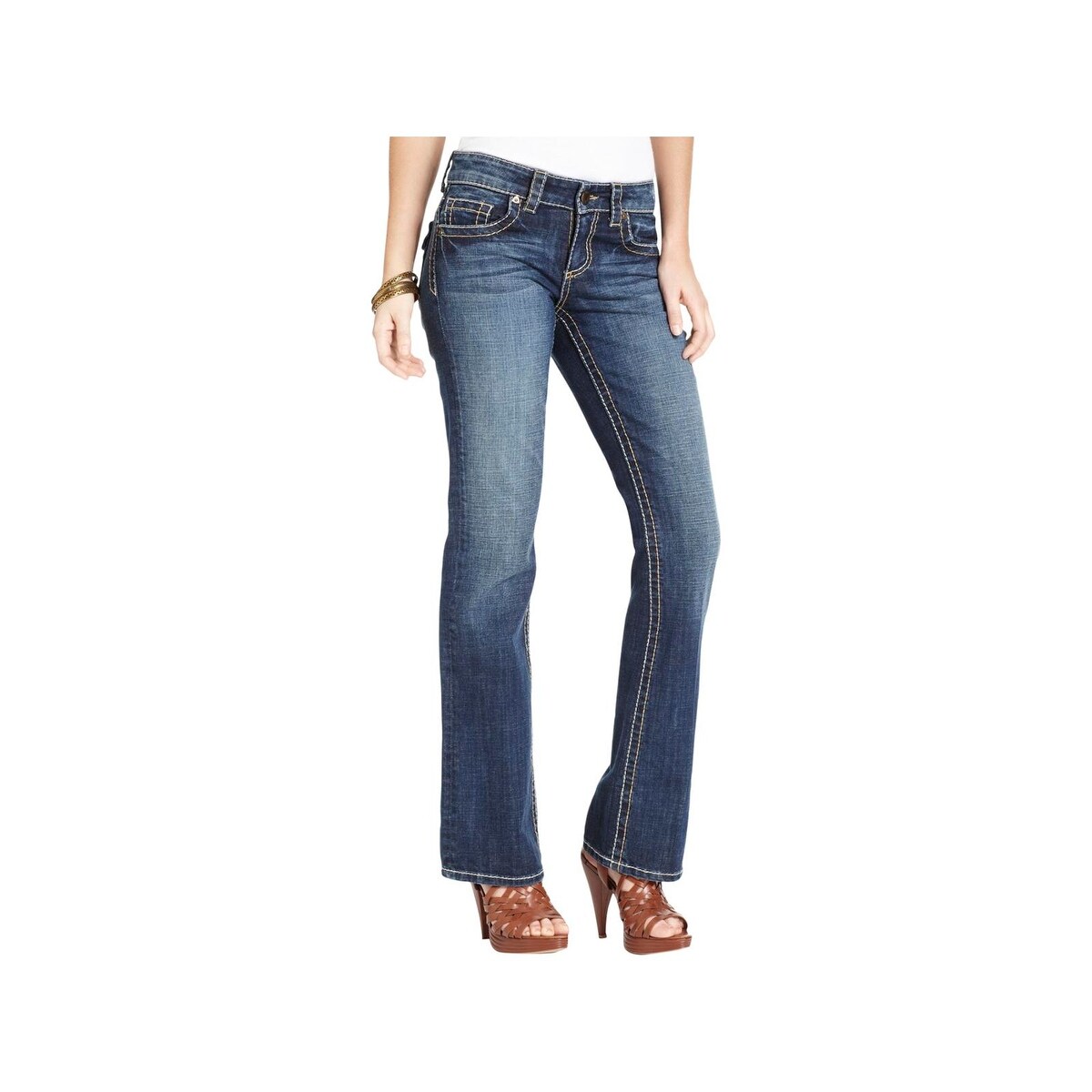high rise petite bootcut jeans