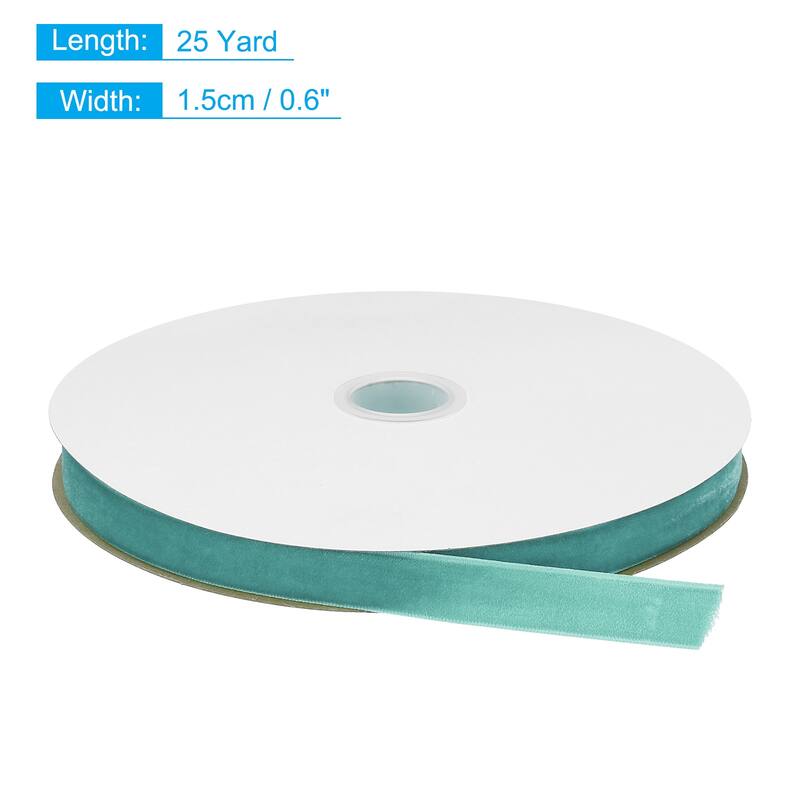 Velvet Ribbon 1 1/2 Inch Single Face Spool Silky for DIY Crafts - Lake Blue - 5/8 Inch x 25 Yard