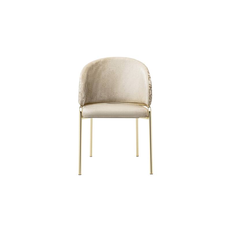 Onyx Chair With Gold Legs - Beige - 21 x 22.5 x 33.5