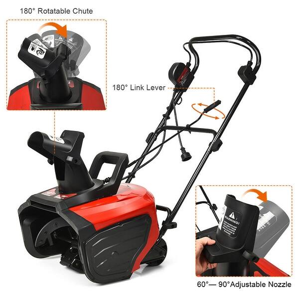 Shop Gymax 18 15 Amp Electric Snow Thrower Corded Snow Blower Driveway Patio Black Overstock 30618693