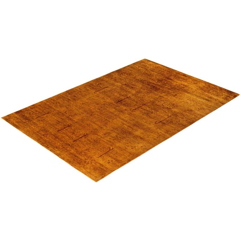 Contemporary Overdyed Wool Hand Knotted Area Rug - 6' 0" x 8' 8"