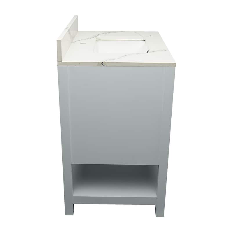 Taos 31" Bathroom Vanity in Espresso with Quartz Stone Vanity Top Sink w/ Backsplash in Galaxy White Single Hole