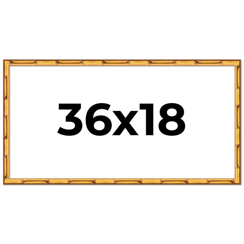 36x18 Frame Gold Bamboo Solid Wood Picture Frame | 1 Inch Moulding