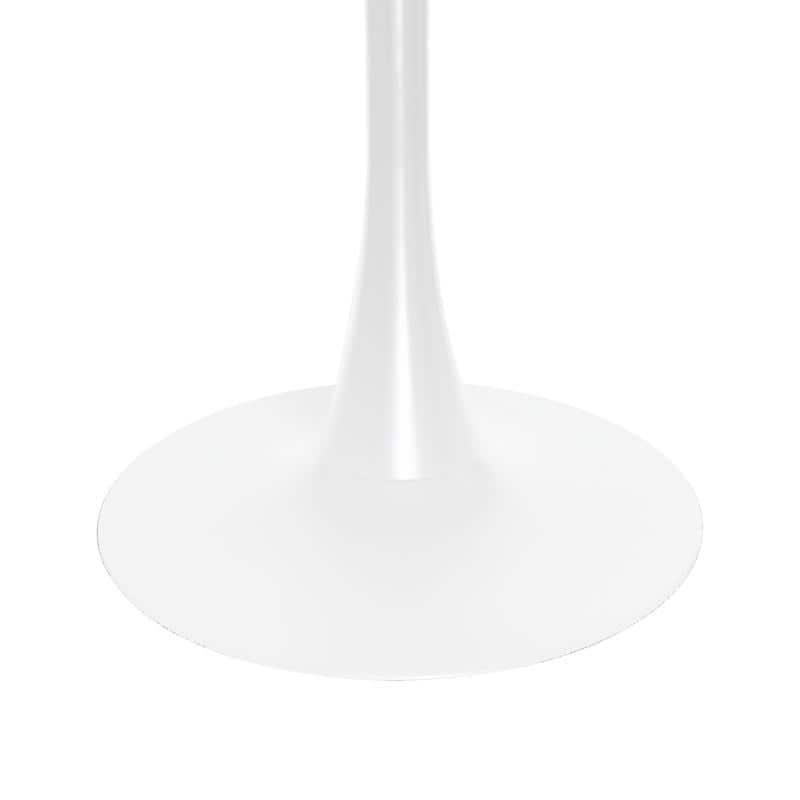 Bristol 36" Round Dining Table for 4 with MDF Top and Modern White Iron Base for Kitchen & Dining Room - Dark Walnut