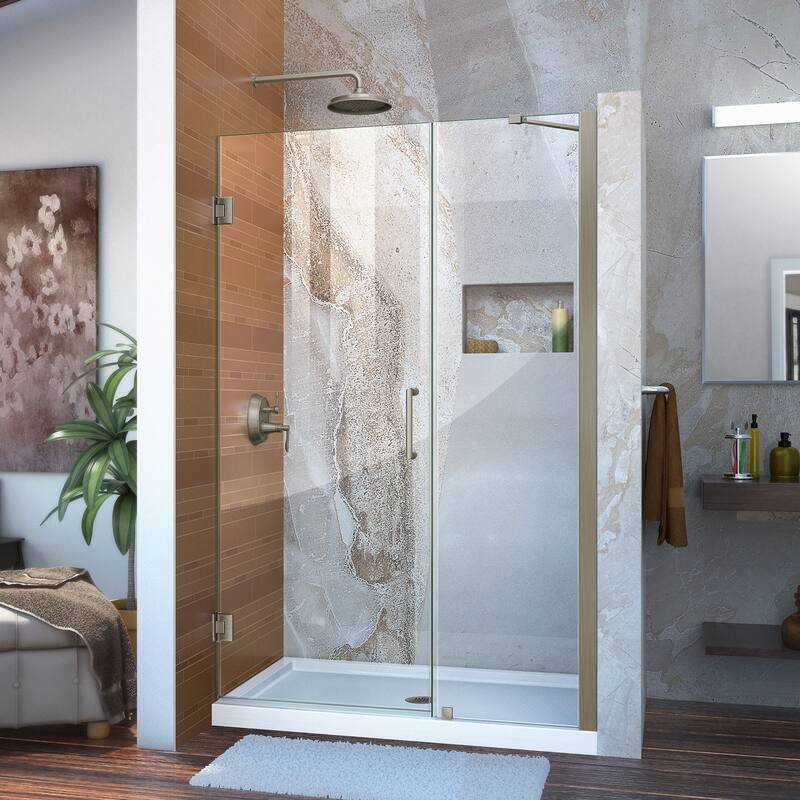 DreamLine Unidoor 45-46 in. W x 72 in. H Hinged Shower Door with Support Arm - 45" - 46" W