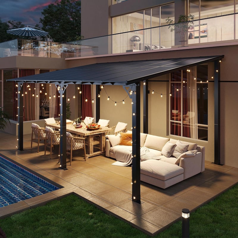 Gazebo for Patio, Gazebo Pergola with Sloped Roof