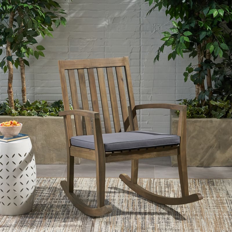 French Country Patio Wooden Rocking Chairs for Gardens, Balcony & Backyard Lounge Chairs