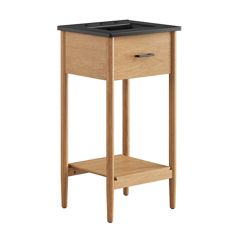 Zaire 18"/24"/30"/36"/48" Bathroom Vanity with Black Sink Top