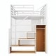 preview thumbnail 25 of 30, Full Size Metal Loft Bed with Wardrobe, Desk, Storage Shelves