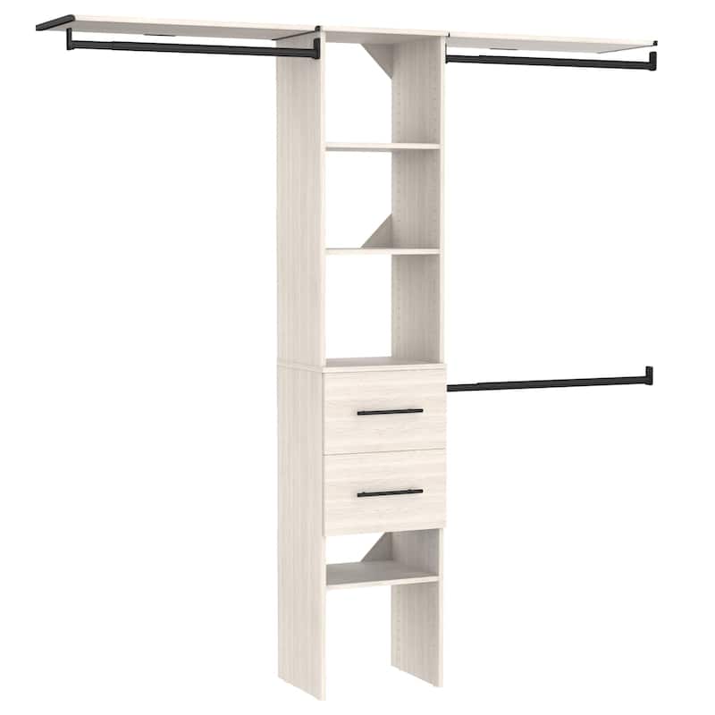 ClosetMaid SuiteSymphony Modern 2-Drawer 16-Inch Tower Closet Organizer - White Timber