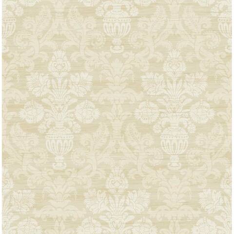 Seabrook Designs Raya Damask Unpasted Wallpaper