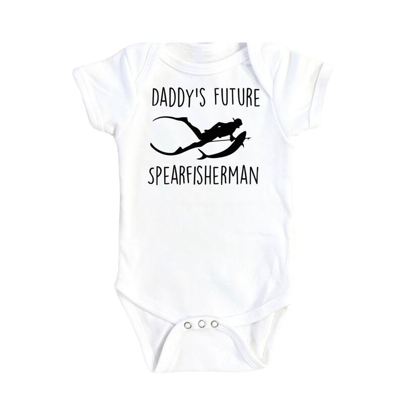 Spearfishing Daddy - Baby Boy Girl Clothes Infant Bodysuit Funny Cute Newborn - Blue - 0-3M