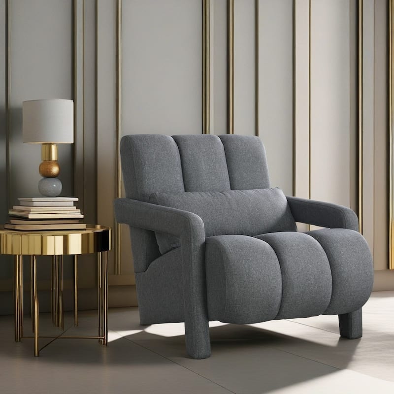 Rici Modern Linen Accent Chair by Christopher Knight Home - Dark Grey