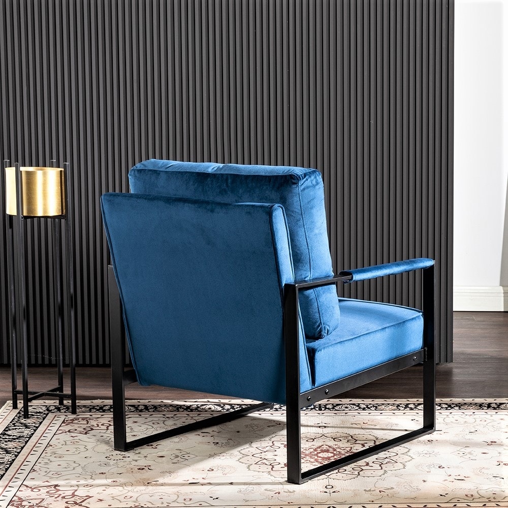 Accent Chair with Durable Square Metal Frame, Armchair