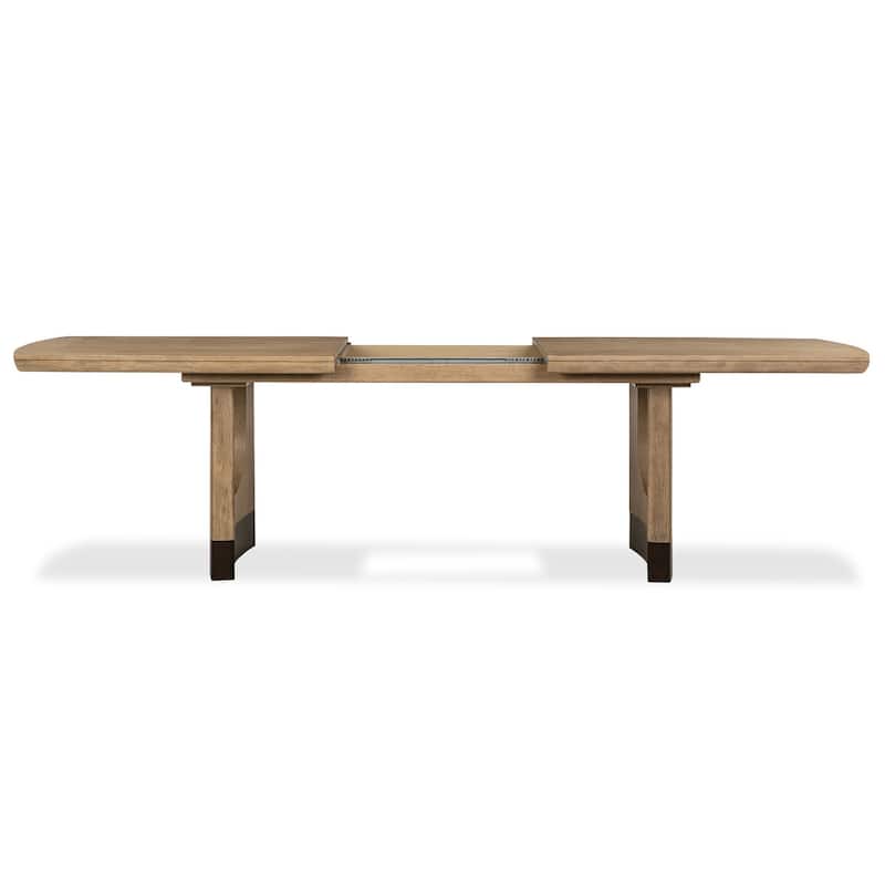 Magnussen Home Tristan Swiss Coffee Extendable Trestle Dining Table - 40''W x 84''D x 30''H