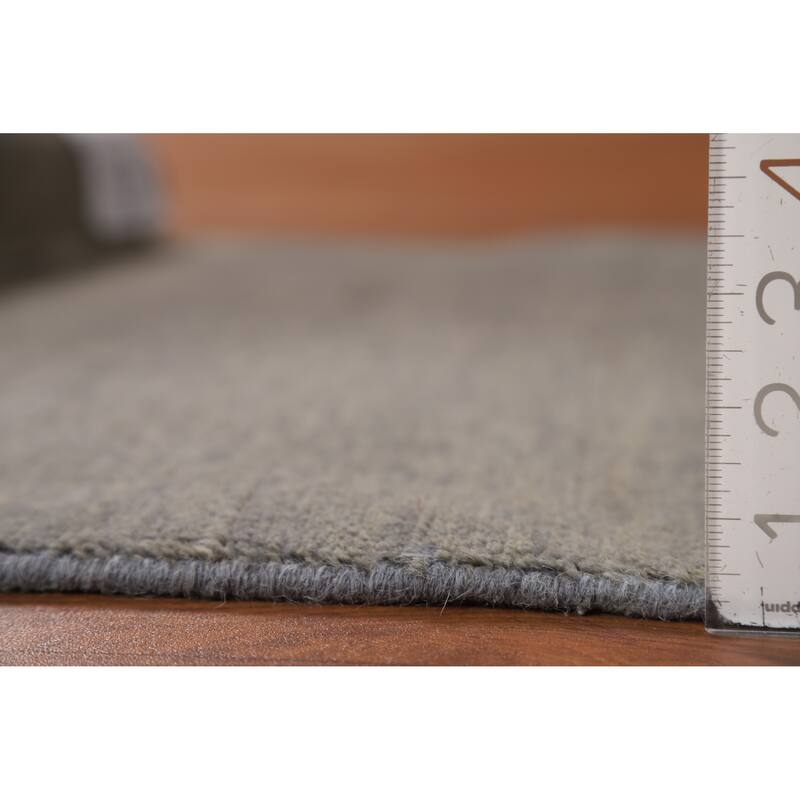 Hand Knotted Oriental 100% Wool Carpet Modern Modern Greys & Charcoal Gabbeh Area Rug - 4' 0'' X 2' 7''