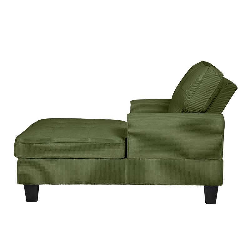 Elegant Corduroy Indoor Recliner Chair Upholstered Lounge Chair Sleeper Sofa Bed Storage Bench with Nailhead Trim