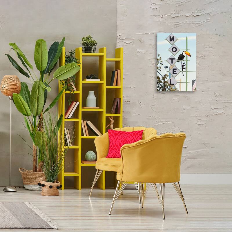 Stupell Toucan on Motel Sign Canvas Wall Art Design By Ashley Singleton