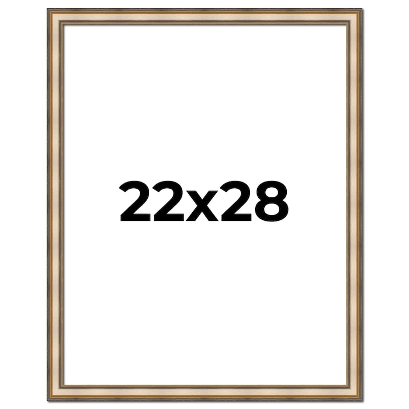 22x28 Frame Gold Solid Wood Shadow Box Width 1.5 Inches | Interior Frame Depth 2 3/8 Inches