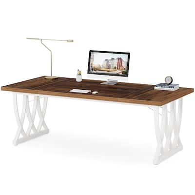 71'' Wood Metal Home Office Executive Computer Desk Writing Table
