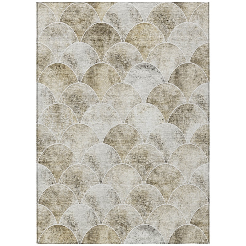 HomeRoots Abstract Transitional Rectangle Outdoor Rug