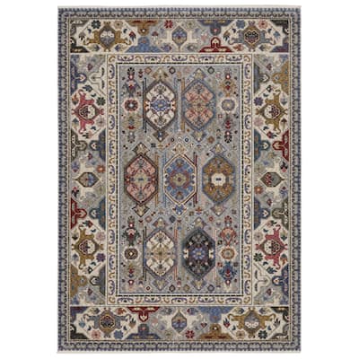 Style Haven Henretta Bordered Medallions Fringe Edge Area Rug