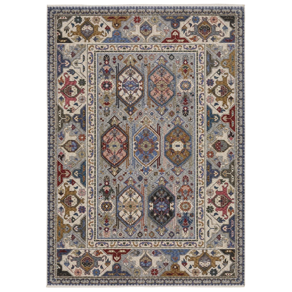 Style Haven Henretta Bordered Medallions Fringe Edge Area Rug