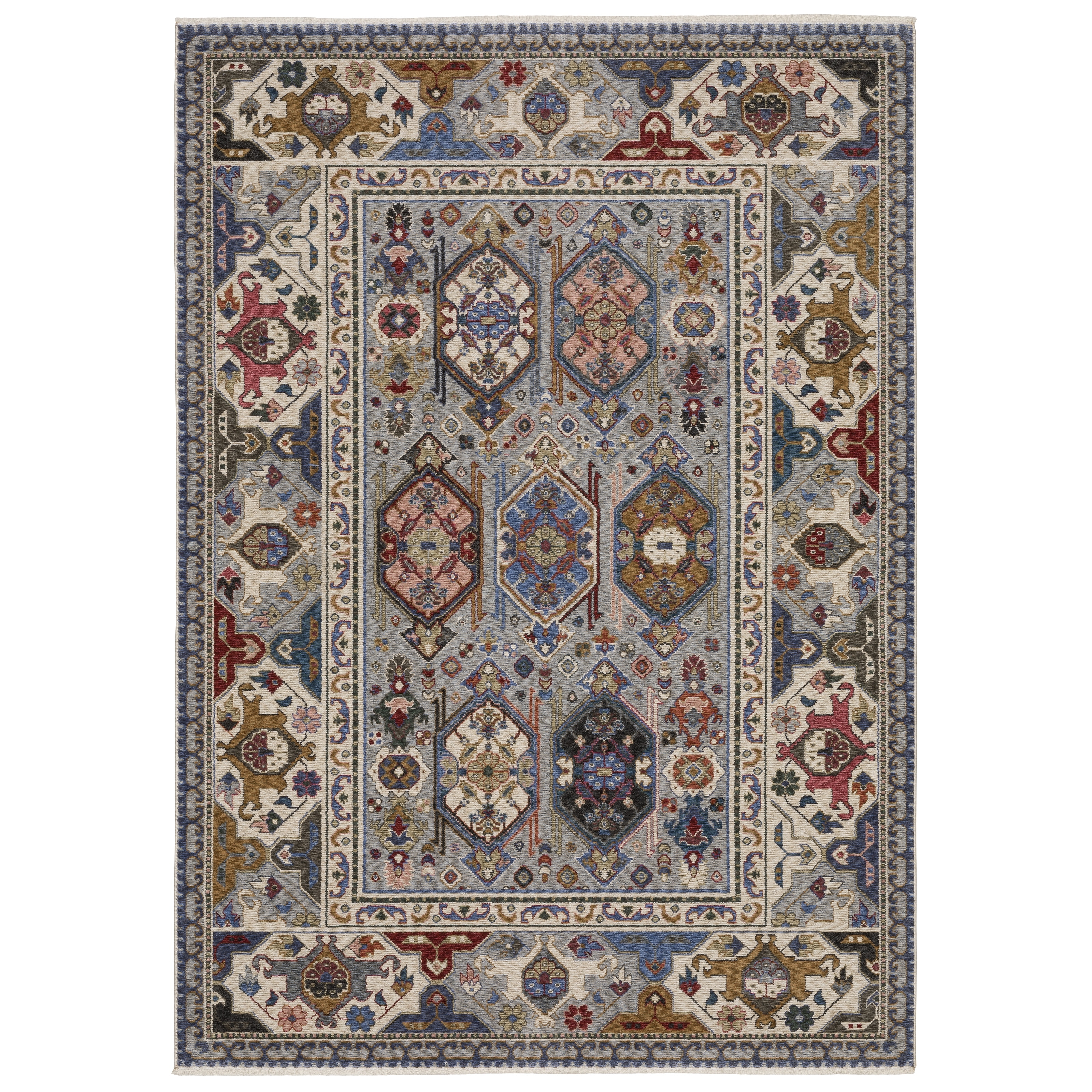 Style Haven Henretta Bordered Medallions Fringe Edge Area Rug