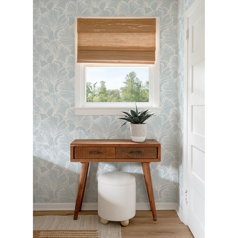 A-Street Prints Kyoto Sky Ginkgo Leaf Wallpaper