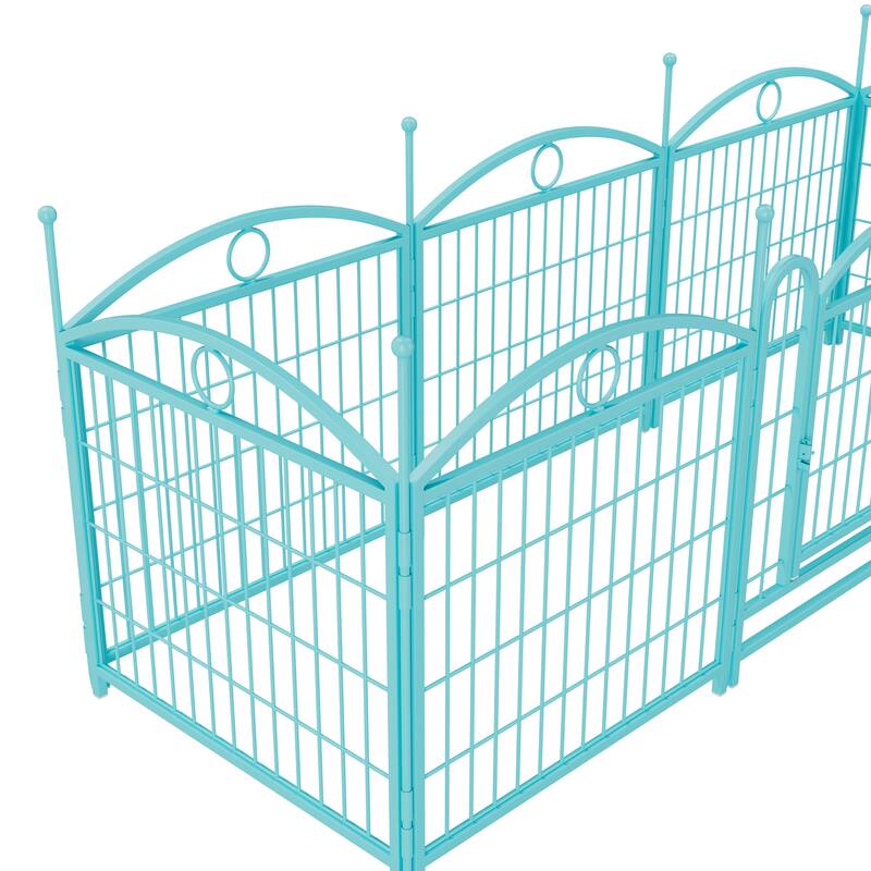 Dog Playpen 24 inch 8 Panels Metal Dog Pen Pet Dog Fence with Doors, Heavy Duty Dog Fence Puppy Pen Foldable Pet Exercise Pen